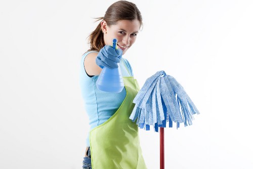 Office cleaning services for a modern E14 workplace reception area