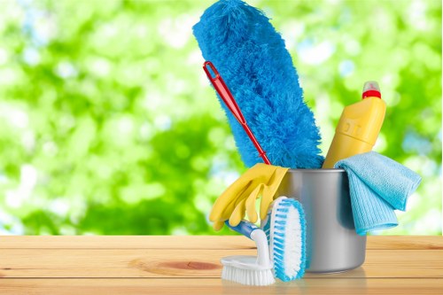 Professional office cleaning in an E14 commercial workspace