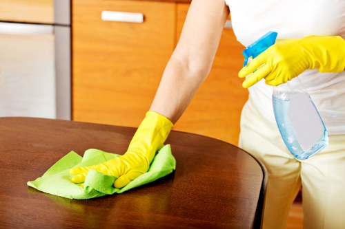 Reach-and-wash window cleaning for a tall building in E14